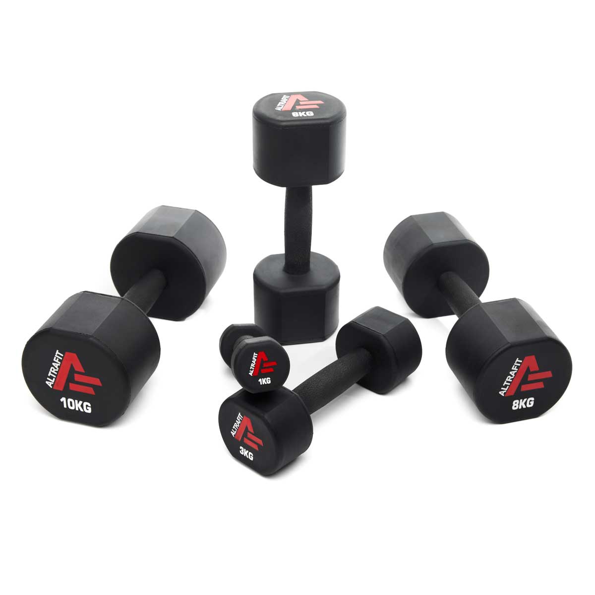 Altrafit Urethane 1-10kg Dumbbell Set (pairs) - Altrafit