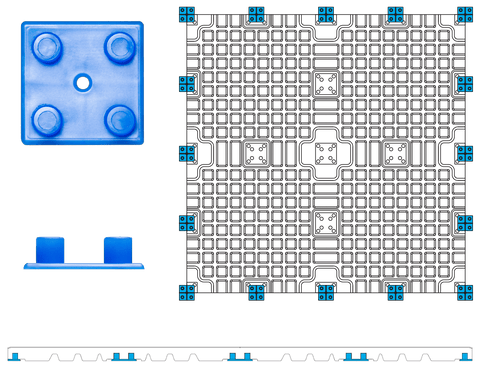 Connectors locking tiles together